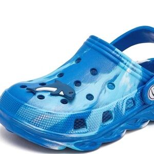Ocean Blue little kid Water Shoes w many cute charms including Shark Accent; NWT